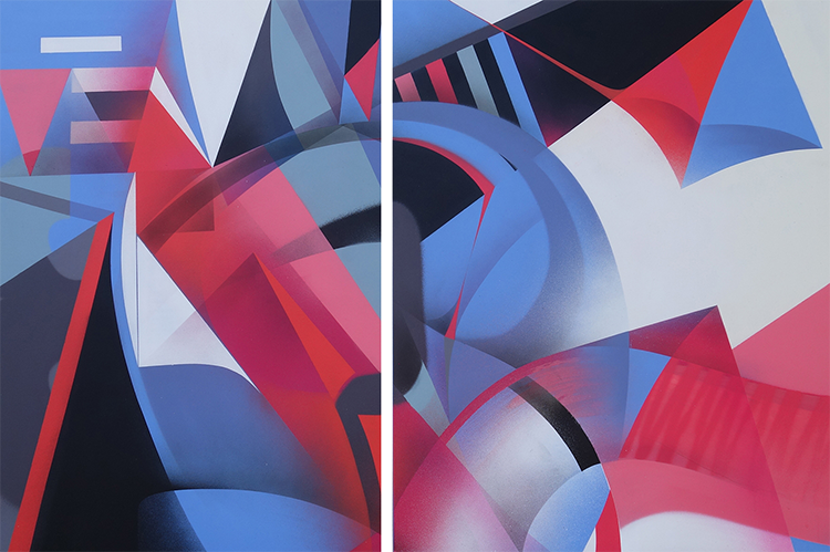 Vierfarben, Leinwand, 100x80 und 100x70